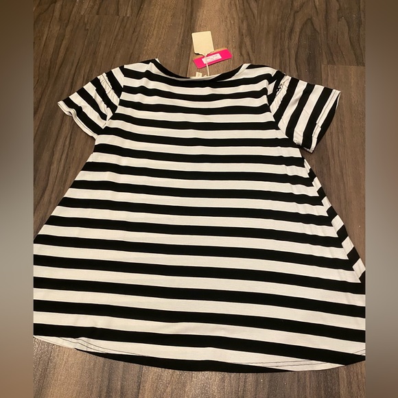 Hem & Thread Women’s Small Short Sleeve Top Basic Stripe New - Picture 4 of 4